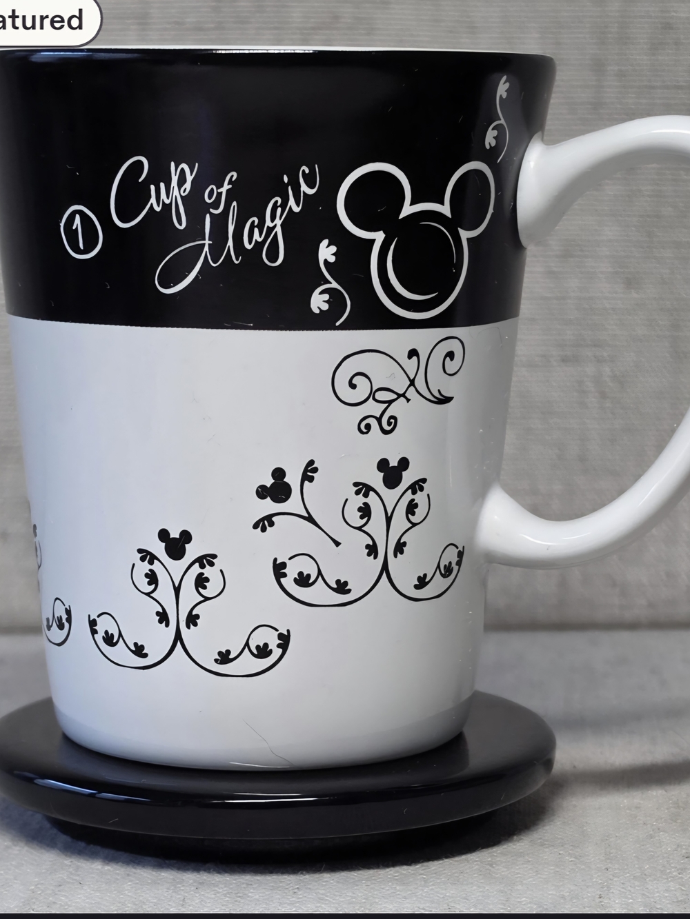 Disney Parks Cup of Magic Mug with Matching Coaster | Authentic Mickey Mouse